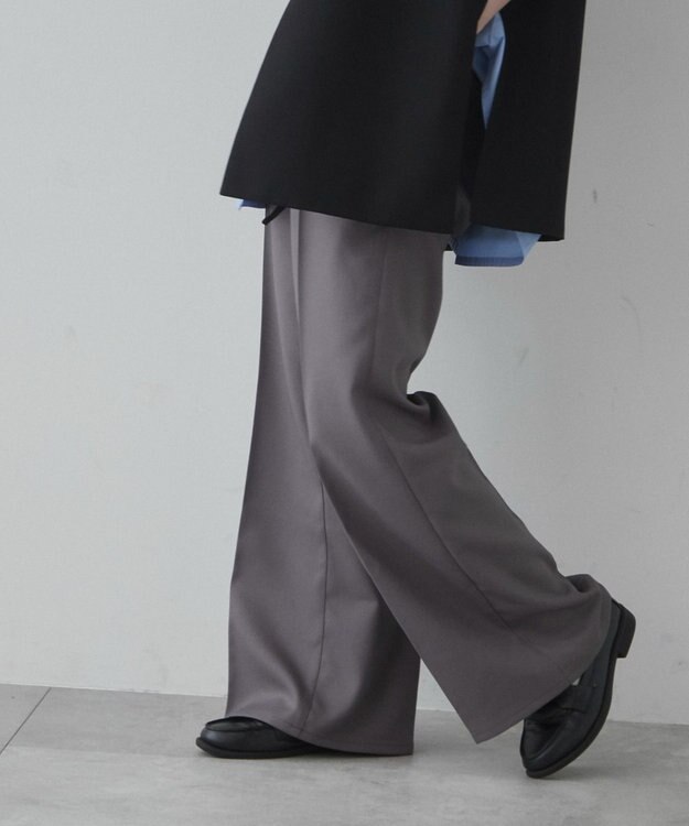 WEGO 【ユニセックス着用ITEM】ルーズフィットフレアトラウザー グレー