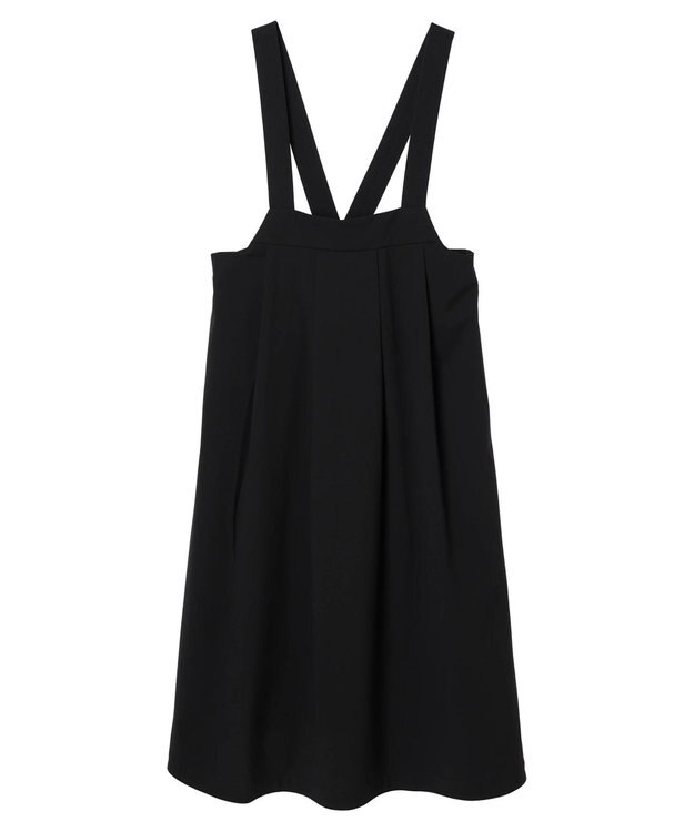 AMERICAN HOLIC 丈違いフロントタックジャンバースカート Black