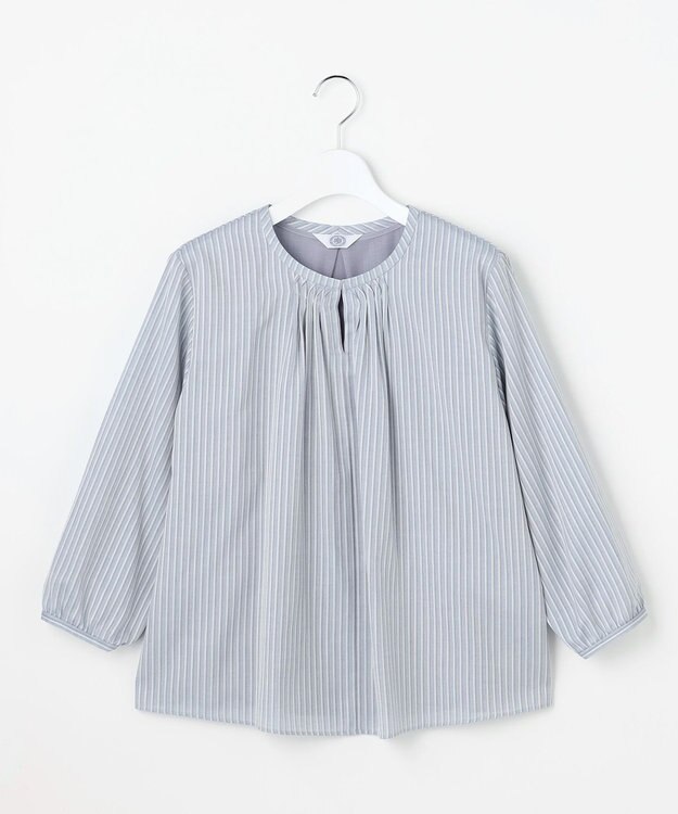 J.PRESS LADIES プロビスストライプ＆チェック カットソー サックスストライプ系