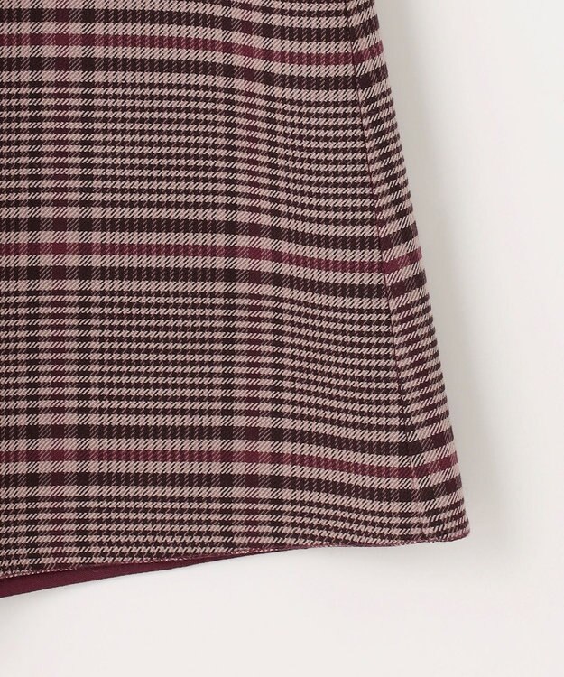 ANY SIS 【2WAY】リバーシブルチェック スカート ベージュチェック×ボルドー