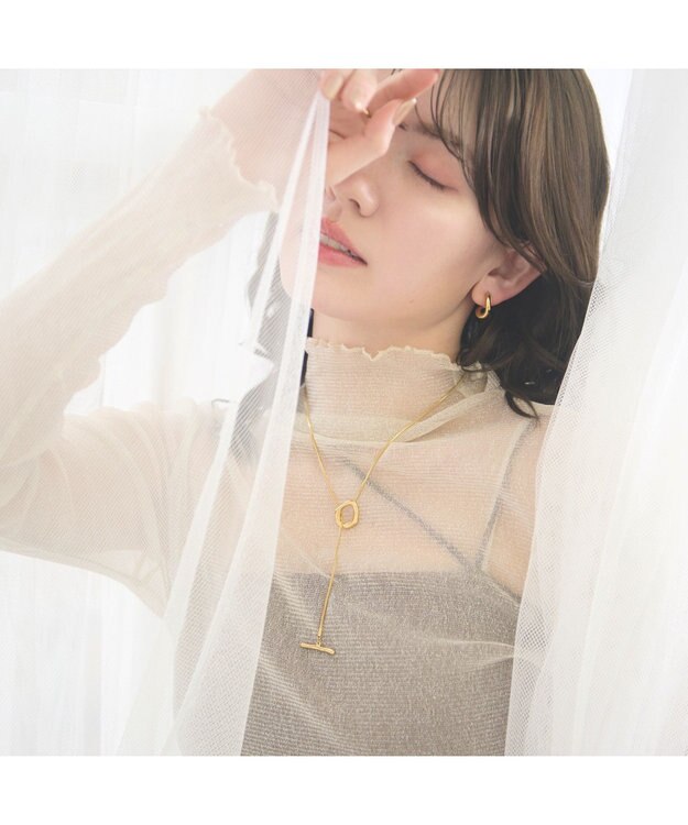 blancotokyo 【金属アレルギー対応】ニュアンスフープピアス Almond ゴールド