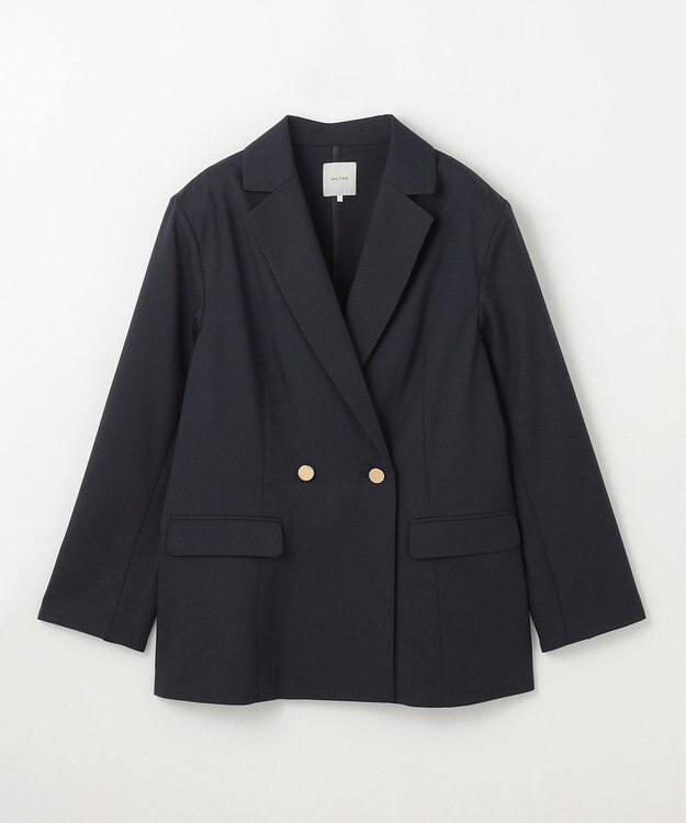 ANY L 【セットアップ着用可】イージーケアライトストレッチダブルジャケット ネイビー