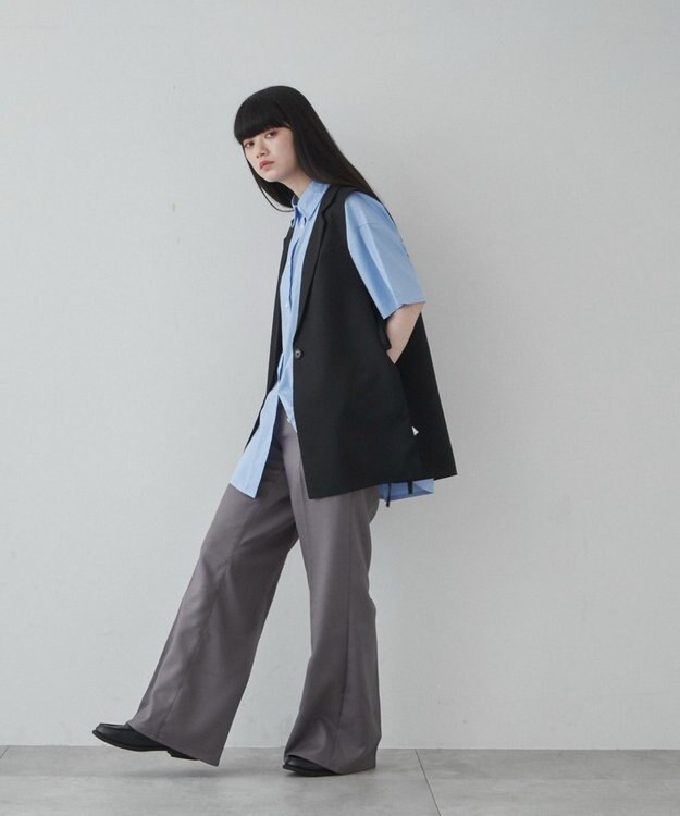 WEGO 【ユニセックス着用ITEM】ルーズフィットフレアトラウザー グレー