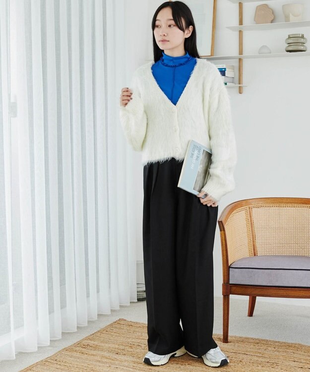 WEGO ソフトタッチカラーリブロンT ブルー