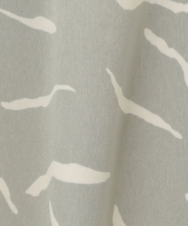 ICB 【洗える】 パウダーサテンプリント スカート アッシュグレー系