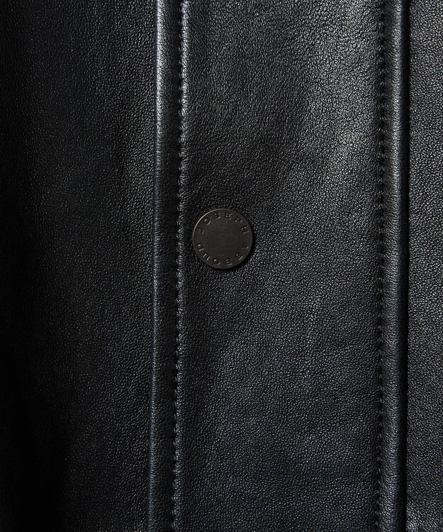 JOSEPH ABBOUD ベジタブルラムスキンレザーコート ブラック系