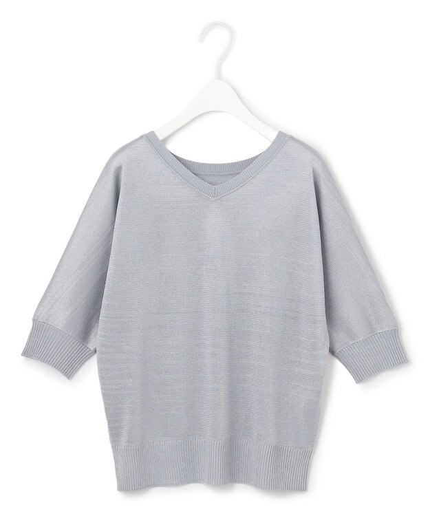 ICB L 【洗える】レーヨンブレンド ドルマンスリーブニット ミスト系