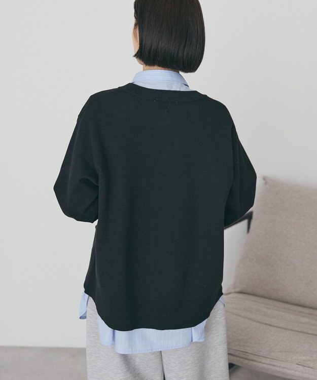 AMERICAN HOLIC クルーネックニットカーディガン Black