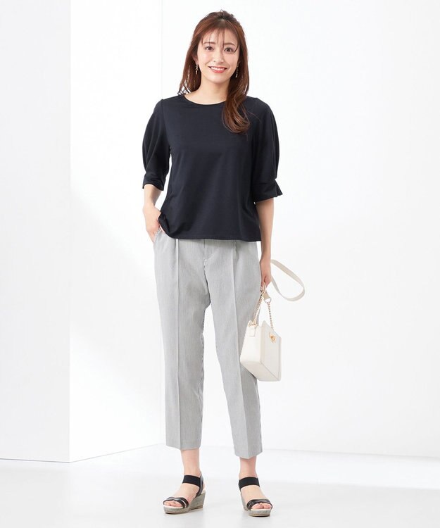 ANY SIS S 【接触冷感・UVカット】サカリバクルーネック プルオーバー ネイビー