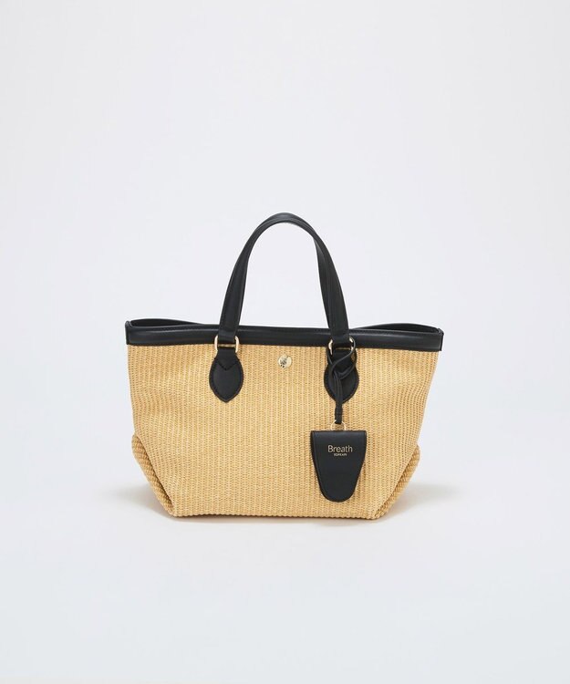 TOPKAPI 【Breath TOPKAPI】サングラスホルダー付き レザーコンビ カゴバッグ M ベージュ