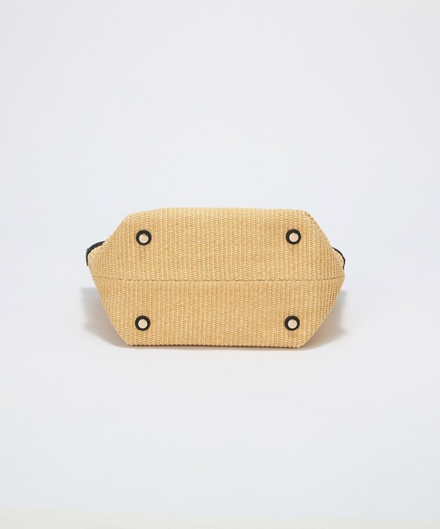 TOPKAPI 【Breath TOPKAPI】サングラスホルダー付き レザーコンビ カゴバッグ M ベージュ