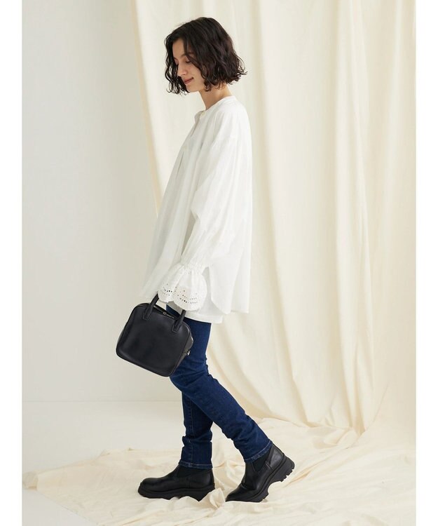 CRAFT STANDARD BOUTIQUE スカラレース袖ブラウス Off White