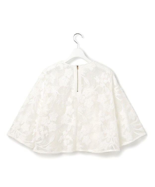 23区 【GOLD LABEL】フロッキーエンブロイダリー ブラウス ホワイト系