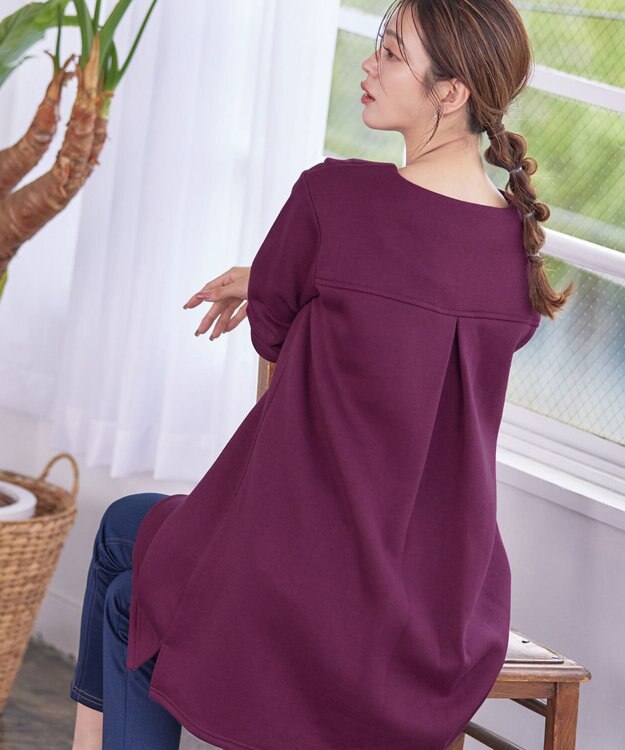 Tiaclasse 【洗える】裏起毛チュニック ワイン