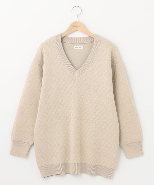 SHARE PARK LADIES キルティングニット キャメル系