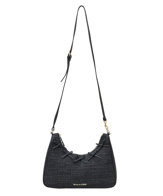 Maison de FLEUR ナローリボンショルダーバッグ Black