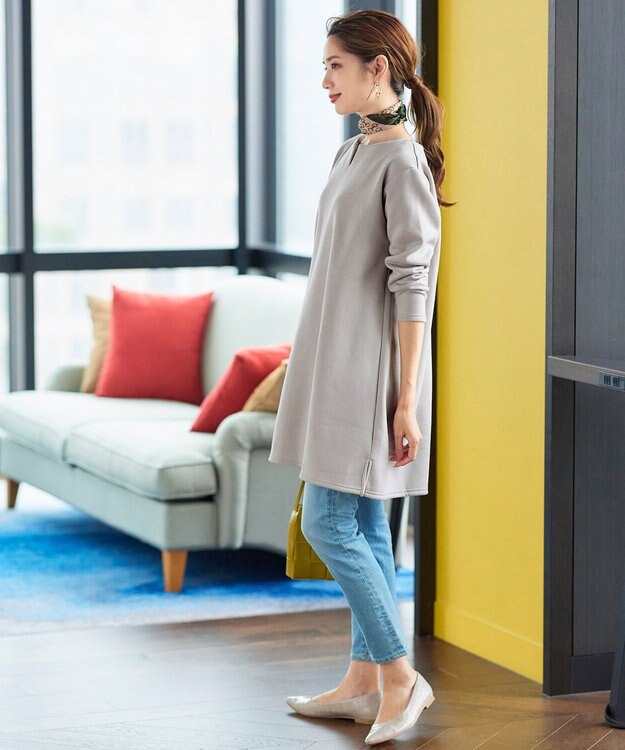 Tiaclasse 【洗える】裏起毛チュニック グレージュ