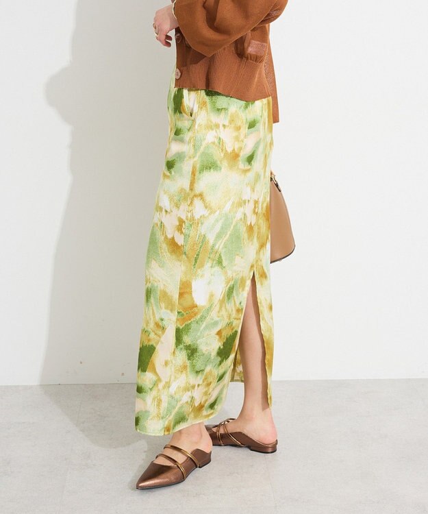 CRAFT STANDARD BOUTIQUE ゴムサテンスカート Green