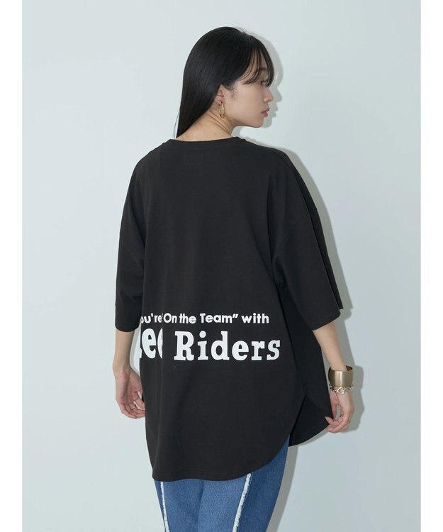 earth music&ecology Ｌｅｅ×ｅ．ｍ．ａ．ｅ　ＲＯＵＮＤＨＥＭ　ＴＥＥ Black