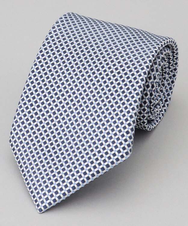 GOTAIRIKU 【日本製】シルク ネクタイ_格子柄 サックスブルー系8