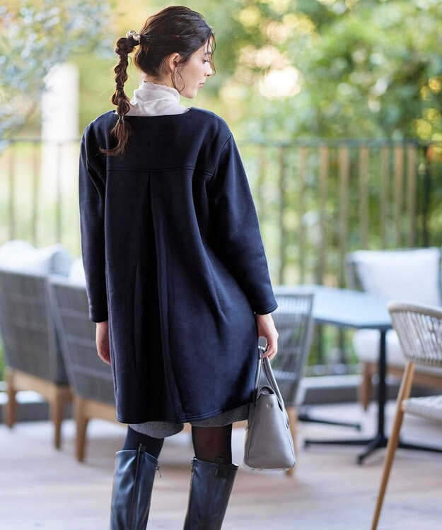 Tiaclasse 【洗える】裏起毛チュニック ネイビー