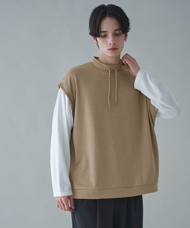 WEGO フェイクレイヤードモックネックベストT（LS）