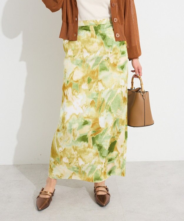 CRAFT STANDARD BOUTIQUE ゴムサテンスカート Green