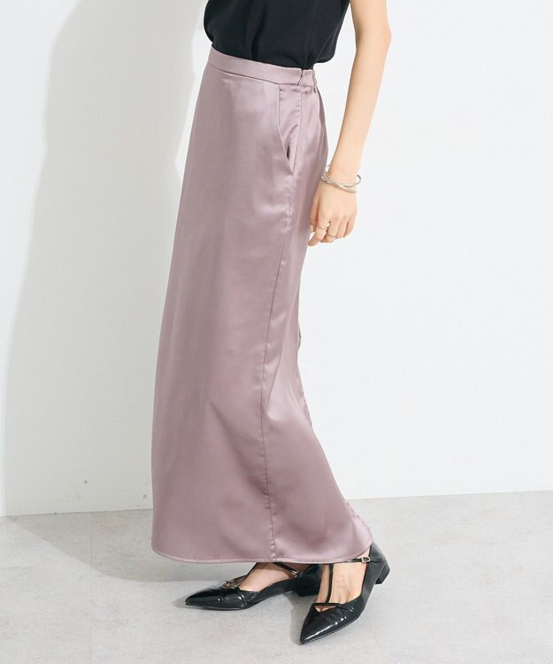 CRAFT STANDARD BOUTIQUE ゴムサテンスカート Lavender