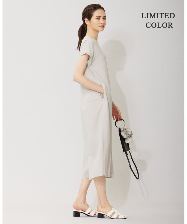 ICB 【接触冷感・UVケア・速乾・洗える】FluidBackSatin ワンピース トープ系［WEB限定］