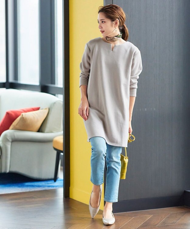 Tiaclasse 【洗える】裏起毛チュニック グレージュ