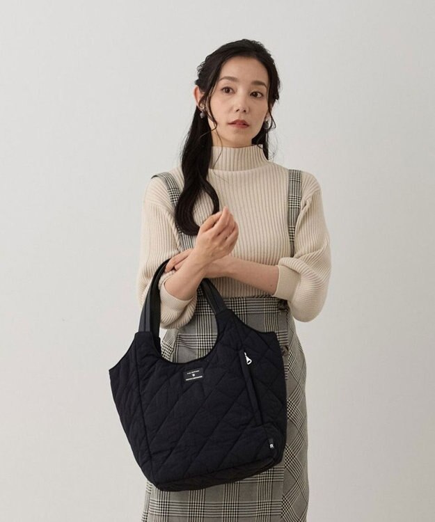 ROOTOTE 1331【仕切り+自立+撥水】LT.ラウンド.パルーティ.キルト-C 01：ブラック