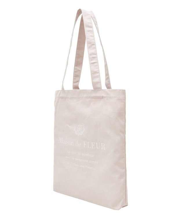 Maison de FLEUR EC限定ブランドロゴプリントキャンバストート Beige