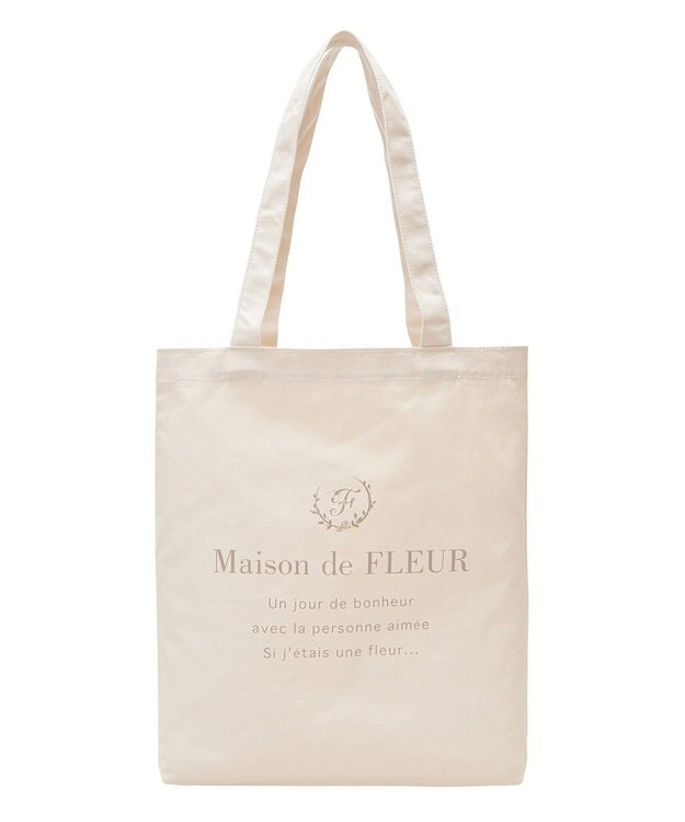 Maison de FLEUR EC限定ブランドロゴプリントキャンバストート Ivory