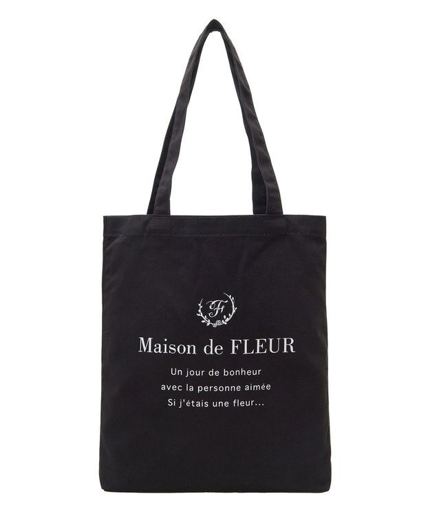 Maison de FLEUR EC限定ブランドロゴプリントキャンバストート Black