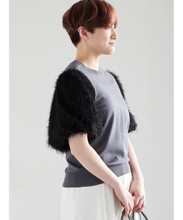 Te chichi シャギーバルーンスリーブニット チャコールグレー