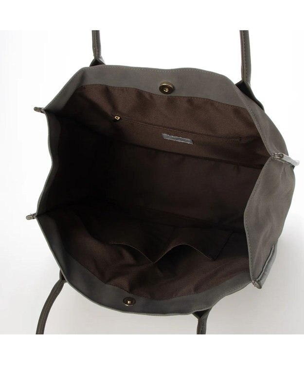 UNBILLION cachecache 丸手根革スクエアトートバッグ グレー