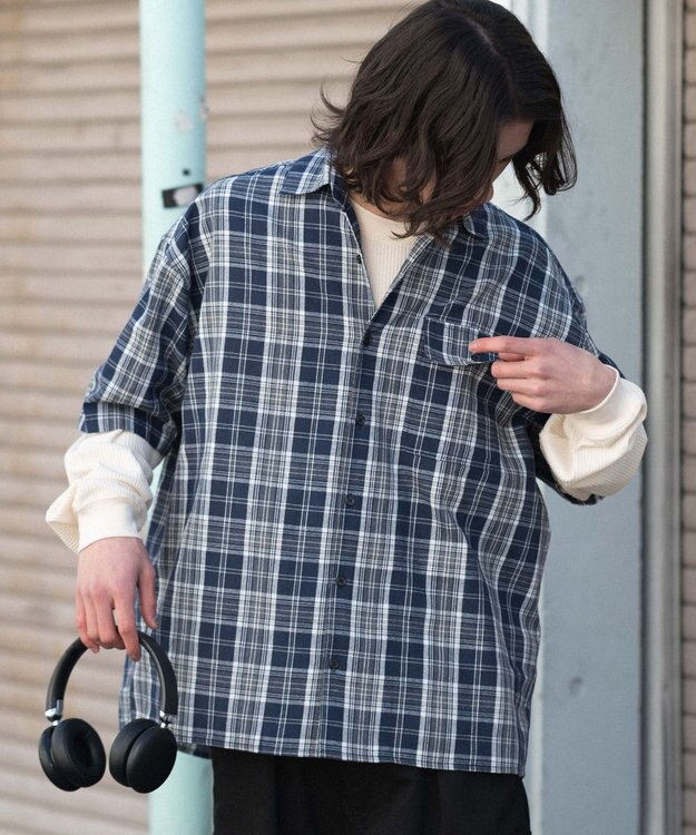 WEGO 【ユニセックス着用ITEM】アンサンブルチェックシャツ（LS） ブルーチェック1