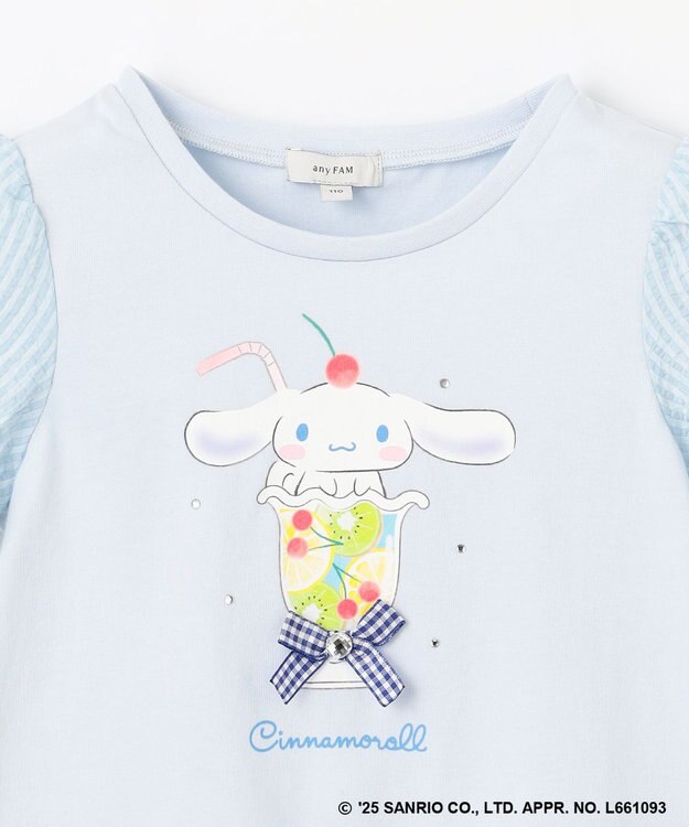 ANY KIDS 【any FAM ×サンリオキャラクターズ】パフスリーブ Tシャツ シナモロール×サックスブルー