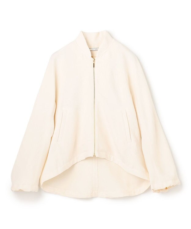 BEIGE， 【洗える】POMONA / ゴールドジップライトブルゾン Ecru