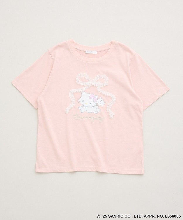 Green Parks チャーミーキティ/レースリボンプリントTシャツ Pink