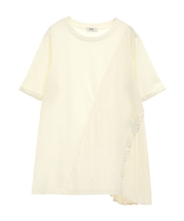 earth music&ecology プリーツドッキングチュニック Ivory