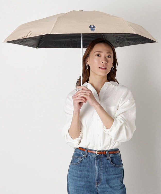 MOONBAT 【WEB限定】POLO RALPH LAUREN(ポロ ラルフローレン) 晴雨兼用日傘 折りたたみ傘 コンパクト ポロベア 一級遮光 遮熱 UV ベージュ