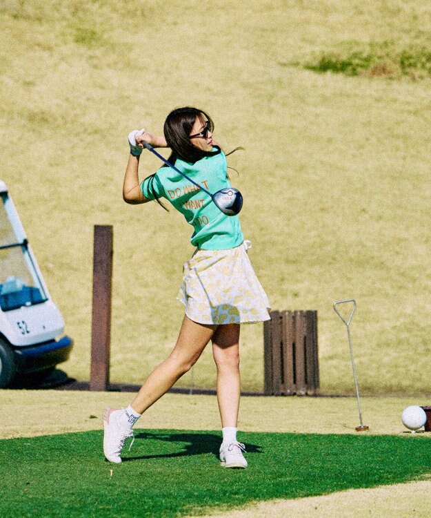 PW CIRCULUS 【ペチパンツ付】【WOMEN】アニマルドットフレアスカート ゴルフウェア レディース イエロー系5