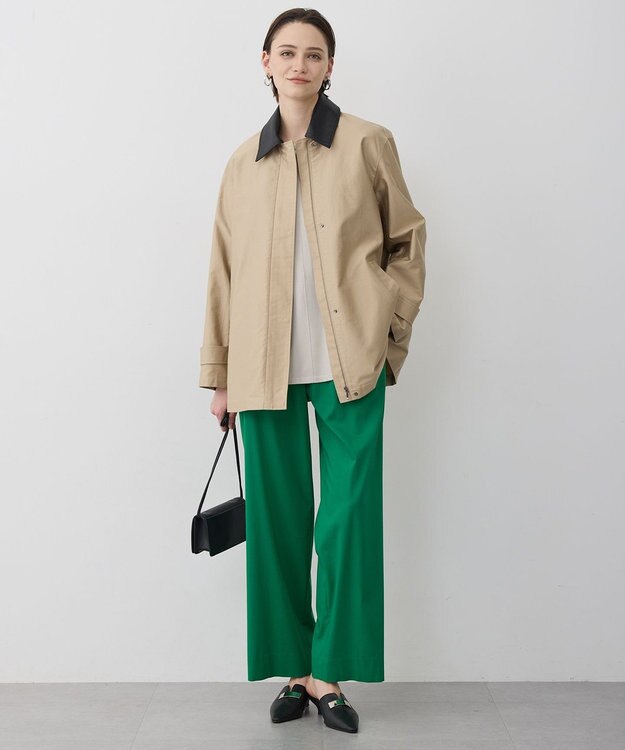 ICB L 【配色襟取り外し可能】ライトモールスキン キルトライナー付きバーンジャケット チノ