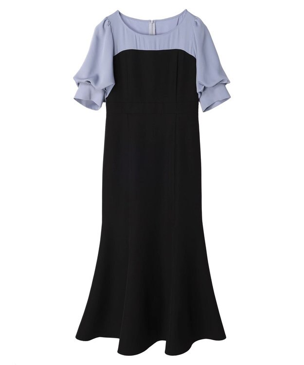 earth music&ecology パイピング衿付きドッキングワンピース Black