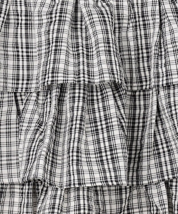 ANY KIDS 【洗濯機可能】ティアード チェックスカパン ブラック