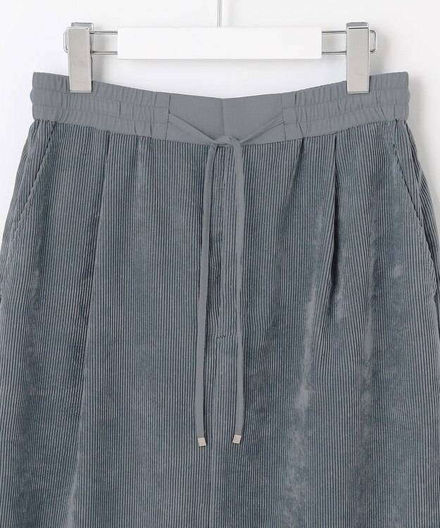 自由区 L 【17号サイズまで展開・SHIHOさん着用】ソフトコーデュロイ スカート ダルブルー