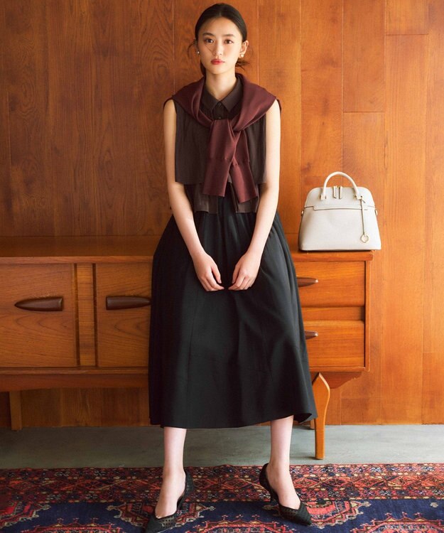 組曲 【レングス調整可能】バウンディングシャーティングスカート ブラック系