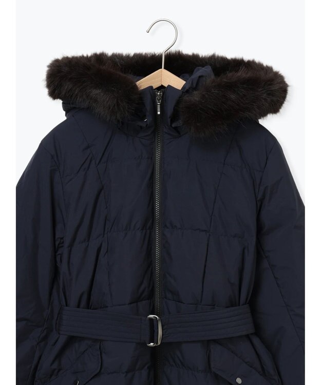 Te chichi 【宮本茉由着用】フードロングダウンコート ネイビー