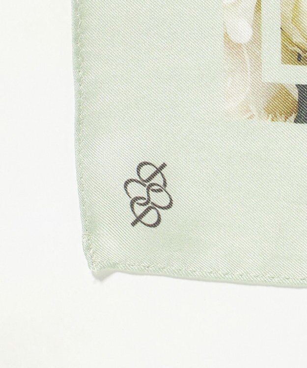 自由区 【カトリエムブーケ】La boroderie de Laurent ブーケモチーフシルクスカーフ ブーケ柄